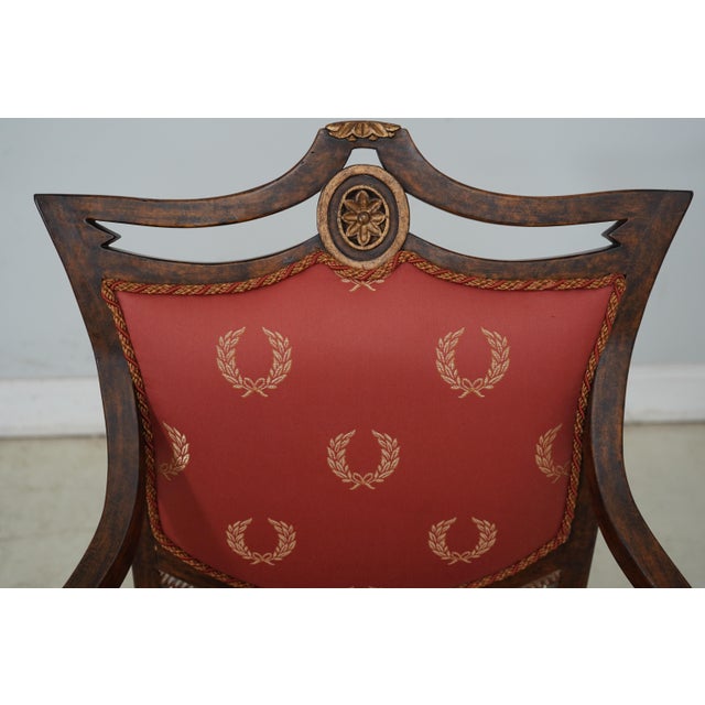 1990s Pair Minton Spidell Regency Style Upholstered Armchairs For Sale - Image 5 of 12