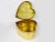 Vintage Gold Brass Heart Shape Trinket Jewelry Box With Flower For Sale - Image 10 of 11