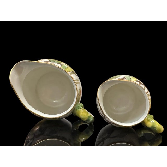 1907-1908 Tressmans & Vogt Limoges Hand Painted Porcelain Creamers- Set of 2 For Sale - Image 11 of 12