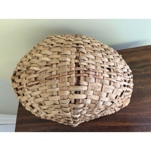 Antique American Splint Oak Basket With Handled Form, Early 20th Century For Sale - Image 11 of 11