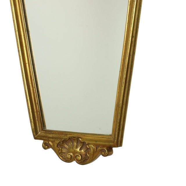 Gold Classic Gold Leaf Mirror Crested Mirror, 1960s For Sale - Image 8 of 18