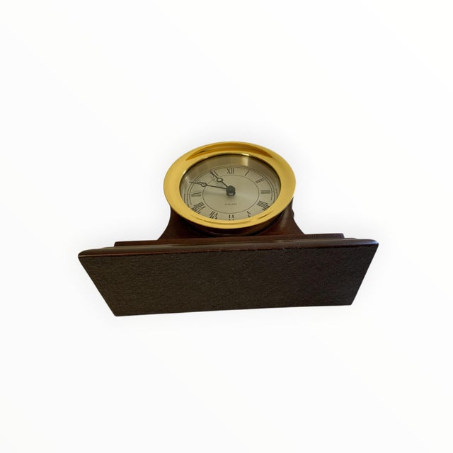 Vintage Chelsea Clock Presidential Brass Mantel Clock Model 20906 Working Nos Usa 1980s For Sale - Image 4 of 5