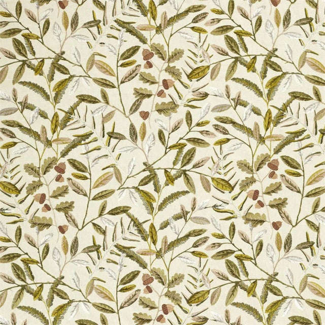 Sanderson Quercus Fabric in Pesto - a Sample For Sale