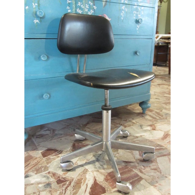 Black Vintage Swivel Desk Chair For Sale - Image 8 of 8
