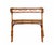 An elegant, multi-shelf entryway console table made in the 1960s with a curved bamboo frame and geometric details...