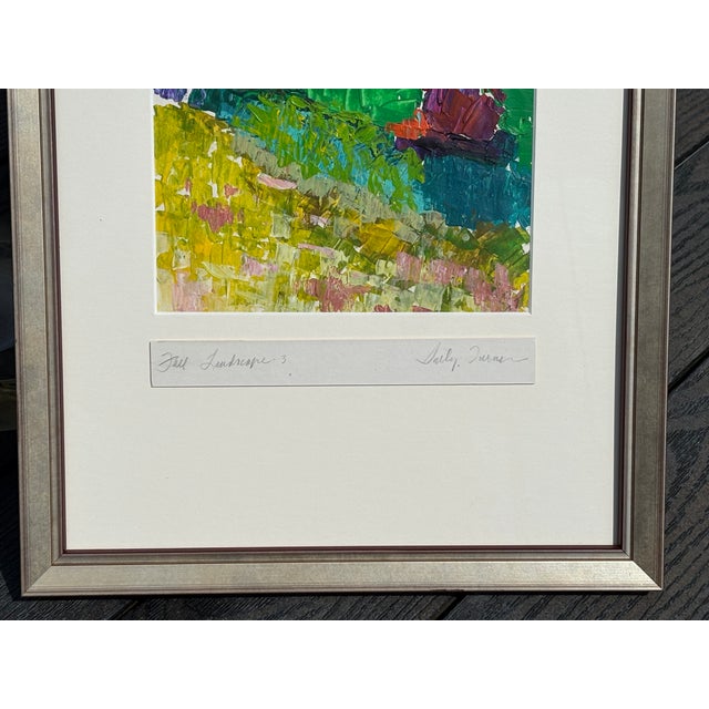Green Exceptional Mid-Century Original Oil on Paper - Sally Turner For Sale - Image 8 of 8