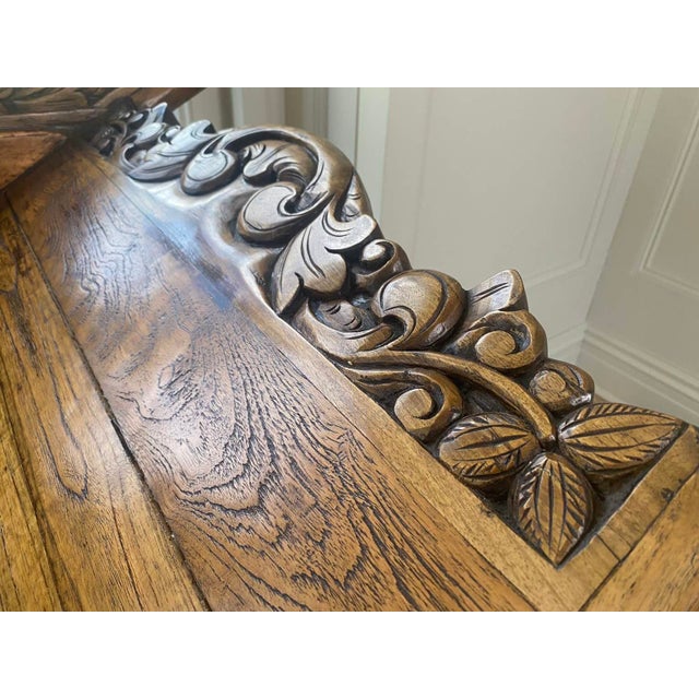 19th Century Antique Southeast Asian Carved Teak Wood Daybed Sofa For Sale - Image 5 of 12