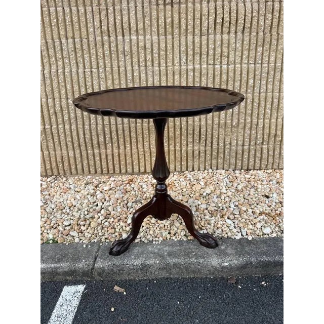 Antique Chippendale Style Tilt Top Pine Crust Tripod Side Table For Sale - Image 18 of 18