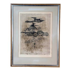 Modernist Johnny Friedlaender Signed Abstract Surrealist Print Etching