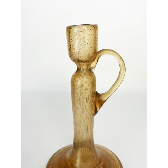 Bubble Glass Candleholder, France, 20th Century For Sale - Image 3 of 10