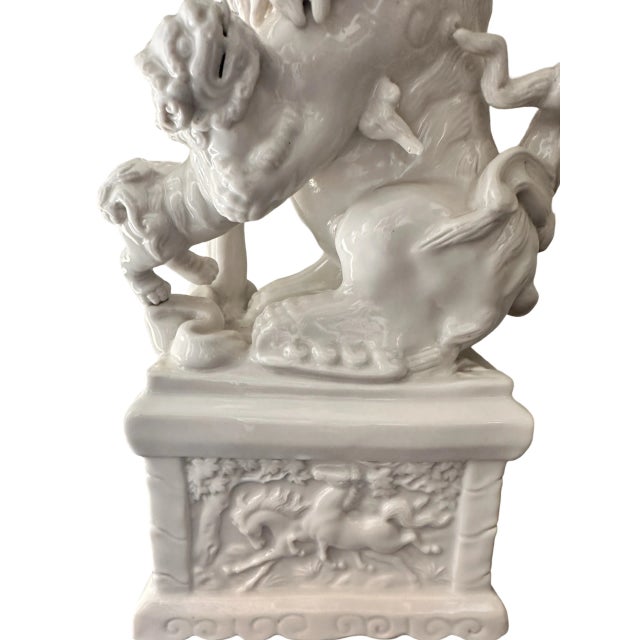 Vintage Blanc De Chine Ceramic Foo Dogs or Lions - a Pair For Sale - Image 10 of 10