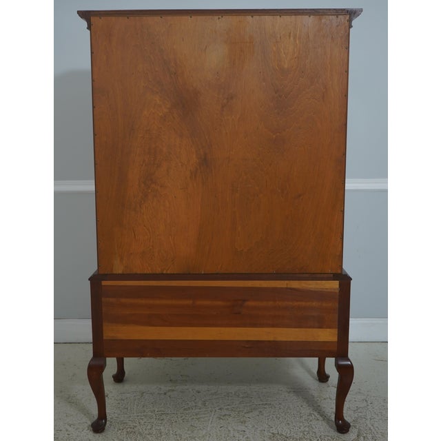 Stickley Queen Anne Cherry Flat Top Highboy For Sale - Image 16 of 18