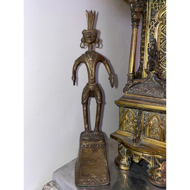 Late 19th Century Indian Dhokra Cast Statue of a Musician For Sale - Image 4 of 5