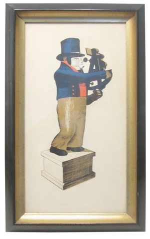 Man W/ Sextant Nautical Print, Framed