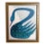 Original Blue Swan Painting in Ornate Gold Studded Frame, Oil on Canvas, 13" X 16" by Tatiana Duperault For Sale