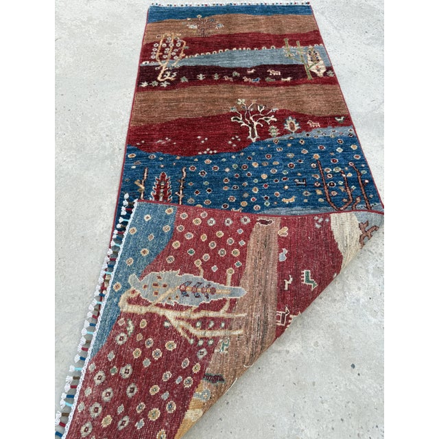 Red Persian Style Gabbeh Rug Runner, 02'08 X 06'08 For Sale - Image 9 of 11