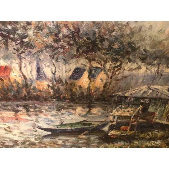 1980s Landscape River Oil on Canvas Painting Framed and Signed For Sale - Image 5 of 8