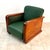 Mid-Century Modern Large Vintage Art Deco Italian Club Chair in Burl Walnut and Green Fabric, 1930s For Sale - Image 3 of 4