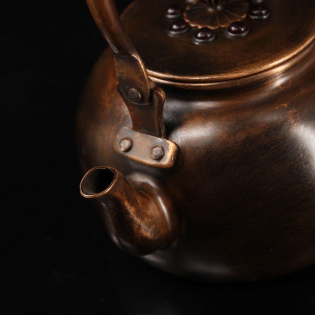 Copper Late 19th Century Copper Teapot With Gemstone Inlays, 544g For Sale - Image 8 of 9