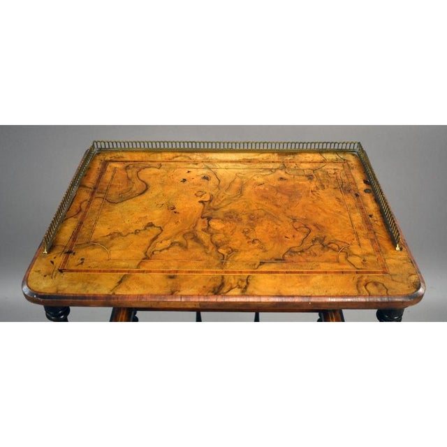 Late 19th Century Victorian Burr Walnut Inlaid Canterbury, 1870s For Sale - Image 5 of 7