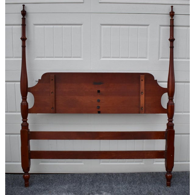 Vintage (1970's) Full Size 4 Poster Bed has a Traditional Style. Made of Wood. Cherrywood. The Bed comes with Two Rails....