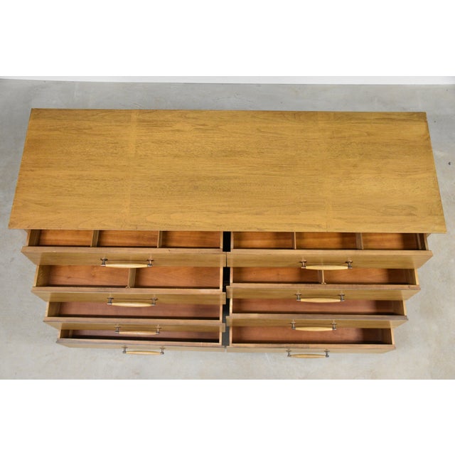 Wood Henredon 60” Walnut Dresser For Sale - Image 7 of 10