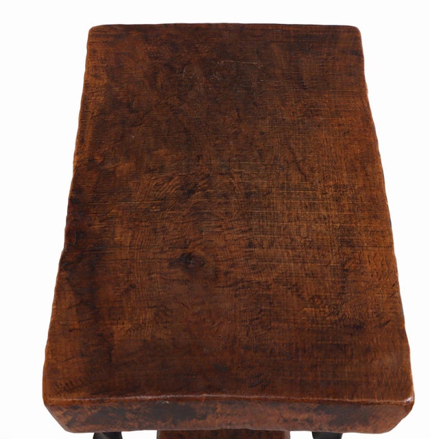 A French Brutalist Style Elm and Iron Console / Occasional Table, C. 1950. For Sale In Philadelphia - Image 6 of 6