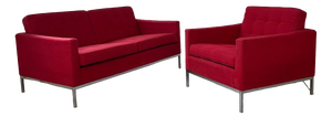 Model 1205C Easy Chair and 1205C Sofa by Florence Knoll for Knoll Inc., 1970s, Set of 2