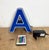 Vintage Blue Plastic Illuminated Letter A, 1970s For Sale - Image 9 of 15