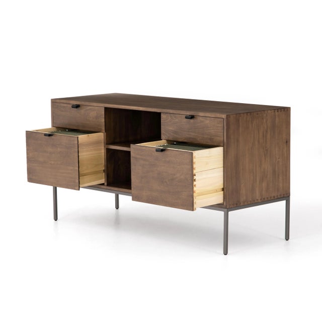 Not Yet Made - Made To Order Four Hands Trey Modular Filing Credenza, Auburn Poplar For Sale - Image 5 of 10