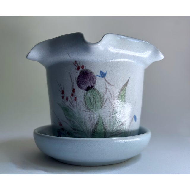 Light Gray Late 20th Century Buchan Thistleware Fluted Cachepot Planter For Sale - Image 8 of 18