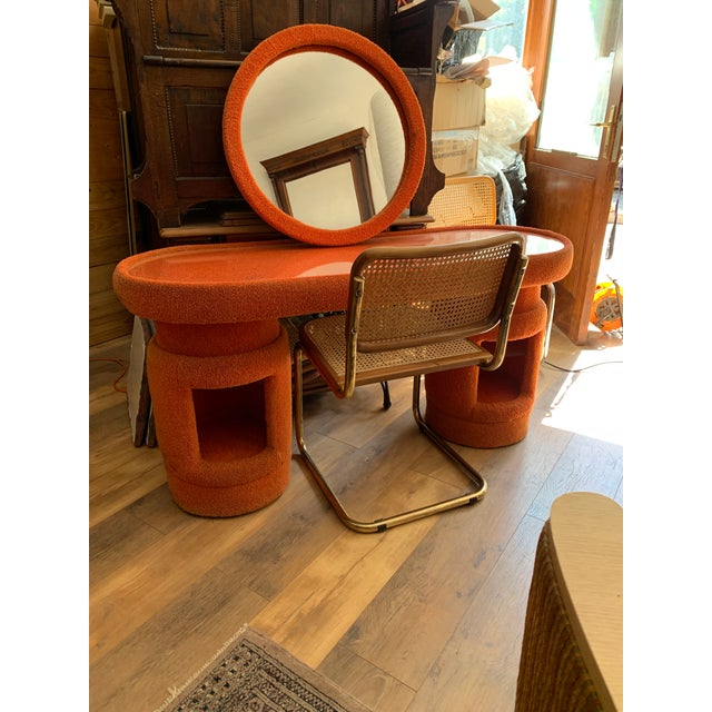 1970s Dressing Table from Kecskemét Furniture Sales Company with Bauhaus Brass Chairs, 1975, Set of 3 For Sale - Image 5 of 6