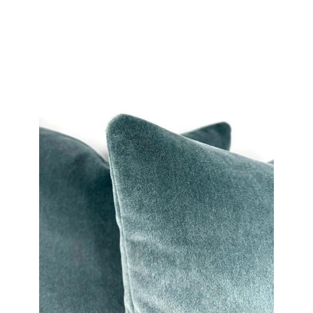 Contemporary Rogers and Goffigon Silk Mohair Velvet in Thunder Cloud Pillow Cover For Sale - Image 3 of 6