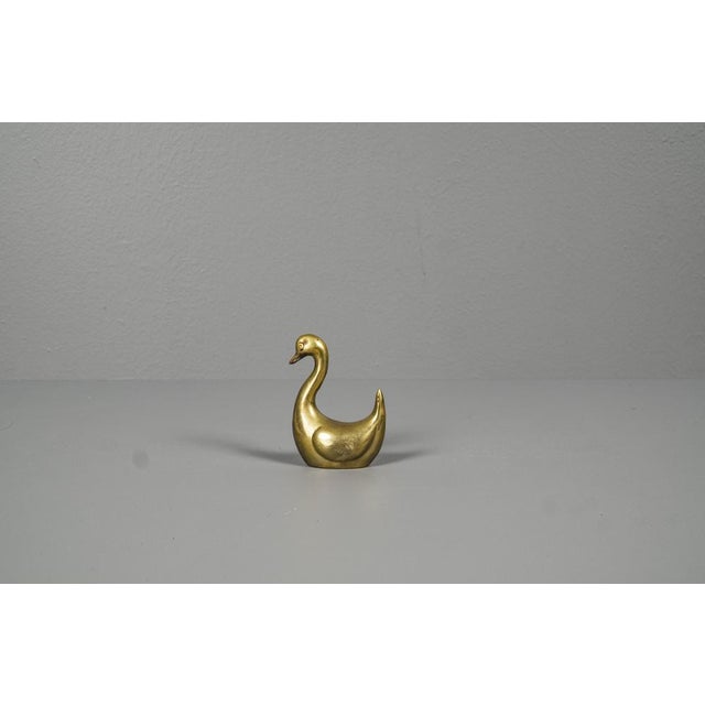 Goldenrod Small Brass Swan Hand Charm For Sale - Image 8 of 10
