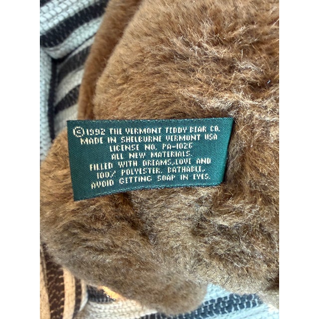 Brown Large 1992 Vermont Teddy Bear Company Steiff Style For Sale - Image 8 of 9