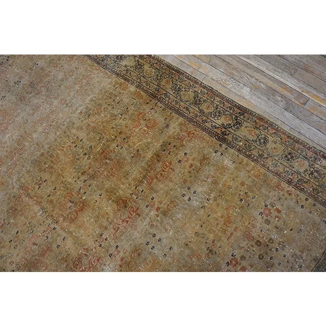 Delicate Ivory Background & Gray Color With Allover-Geometric Design Antique Persian Tabriz Rug For Sale In New York - Image 6 of 12