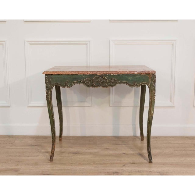 Traditional Regency Period Painted Game Table with Marble Top, Early 19th Century For Sale - Image 3 of 9