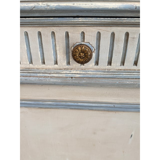 Antique French Hand Carved Painted Buffet À Deux Corps For Sale - Image 4 of 12