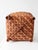 Vintage Woven Bamboo Storage Basket With Geometric Herringbone Pattern For Sale - Image 10 of 12