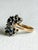 Metal Vintage 14k Yellow Gold Victorian Revival Sapphire & Diamond Waterfall Cluster Ring, Size 7.25 For Sale - Image 7 of 9