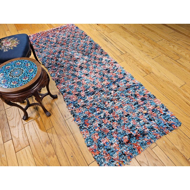 Vintage Moroccan Boucherouite Shag Runner, Handwoven Wool & Cotton, 3' X 9' For Sale - Image 12 of 13