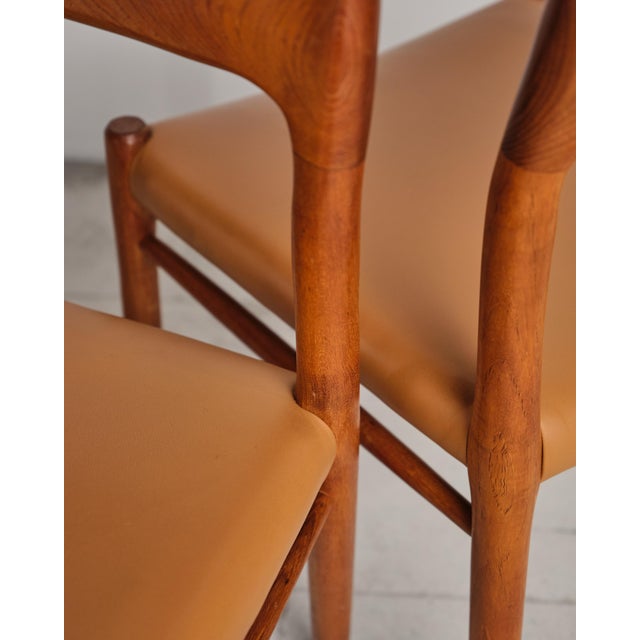 Mid-Century Danish Model 75 Dining Chairs in Teak by Niels Møller for J.L. Møllers, 1950s, Set of 4 For Sale - Image 13 of 17