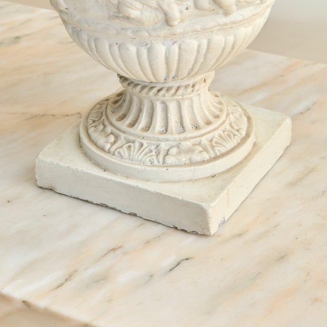 White Vintage Italian Neoclassical Plaster Urn with Handles - 2 Available For Sale - Image 8 of 11