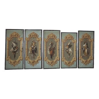 Parisian Decorative Panels, 1865, Set of 5 For Sale