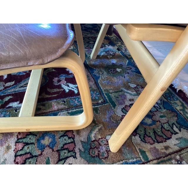 Wood Mid 20th Century Danish Bentwood Armchairs and Ottomans by Stouby For Sale - Image 7 of 13