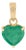 14k Yellow Gold 1.45 Carat Heart-Shaped Emerald Solitaire Pendant Charm for Her For Sale