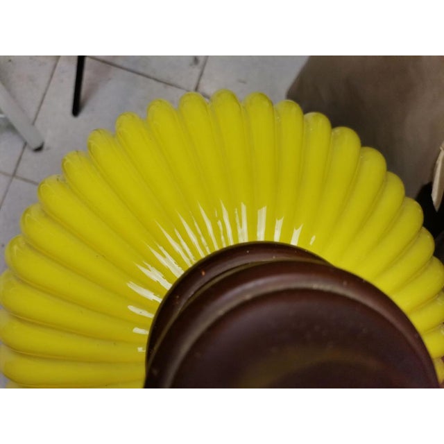 Large Ribbed Glass Pull Down Pendant, 1970s For Sale - Image 9 of 18