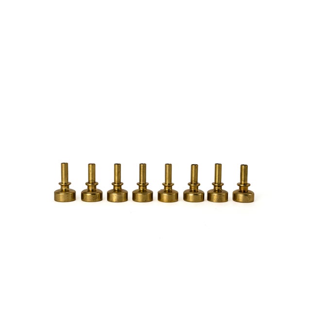 Brass Mini Candleholders by Hans-Agne Jakobsson, Sweden, 1950, Set of 8 For Sale - Image 6 of 6