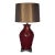 1980s Dark Berry Red Table Lamp With Brass Detailing For Sale