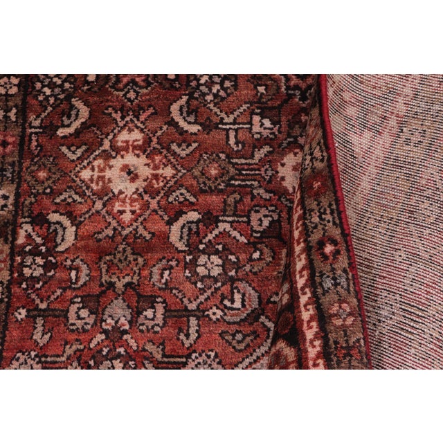 Antique Tabriz Red/Brown Wool Runner Rug- 3'4'' X 10'5'' | Chairish